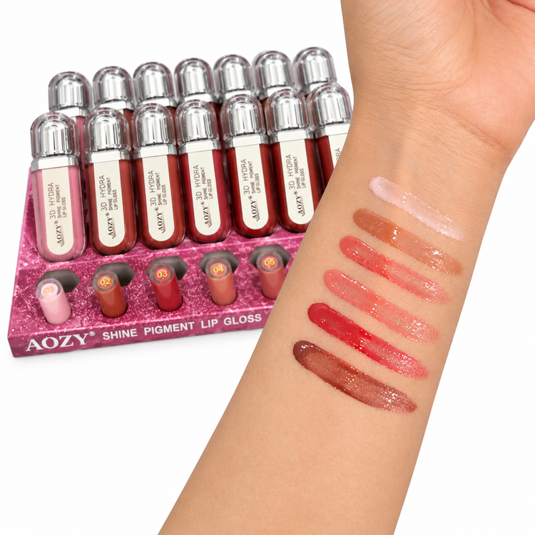 لیپ گلاس AOZY مدل 3D Hydra Shine Pigment | برق لب رنگی