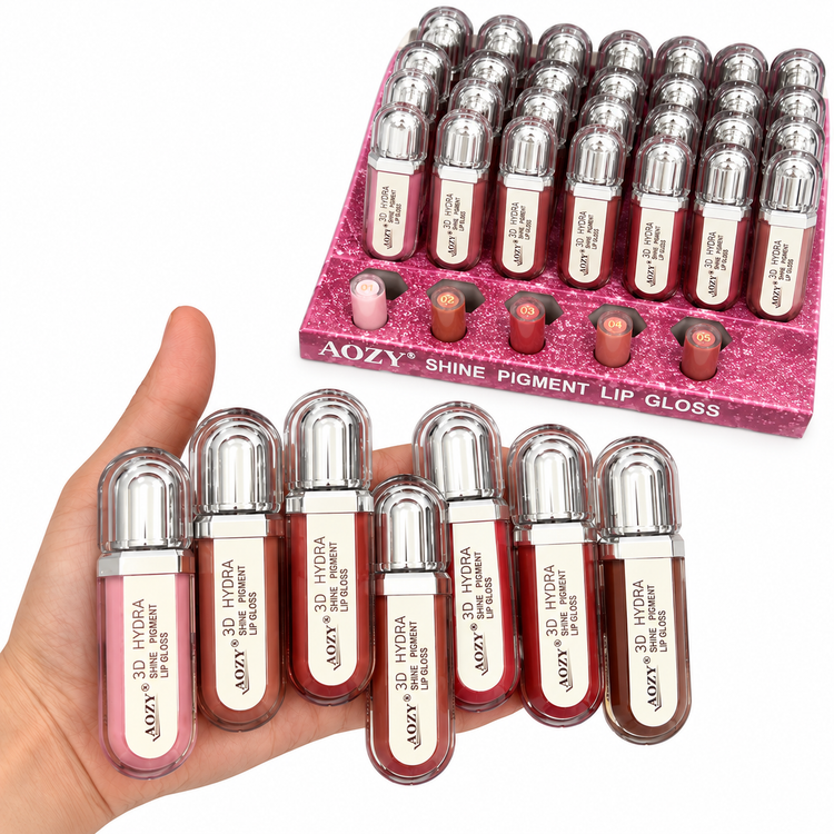 لیپ گلاس AOZY مدل 3D Hydra Shine Pigment | برق لب رنگی